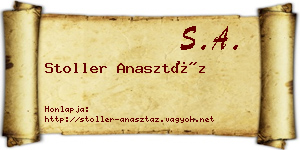 Stoller Anasztáz névjegykártya